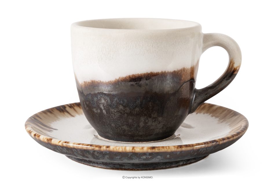 PRIMA Ručne glazovaná keramická večera a káva pre 6 osôb (36 ks) svetlo béžová svetlo béžová - obrázok 10