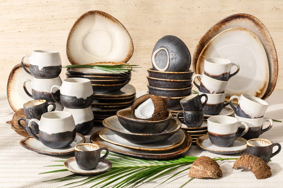 PRIMA Obedy raňajky a kávové súpravy pre 6 osôb (60 ks) svetlo béžové svetlo béžová - obrázok 1