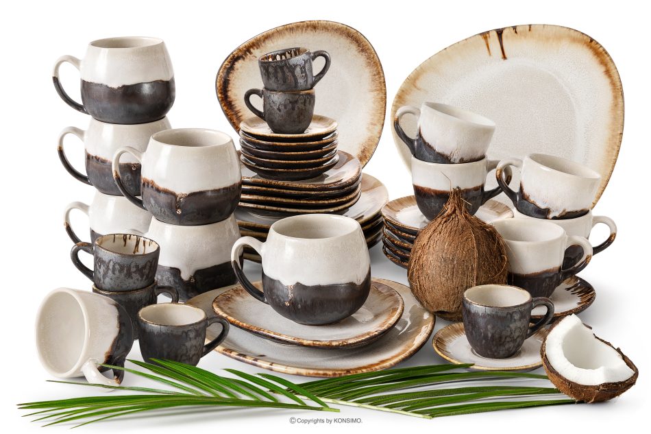 PRIMA Súprava na kávu a raňajky pre 6 osôb (42 ks) svetlo béžová svetlo béžová - obrázok 0