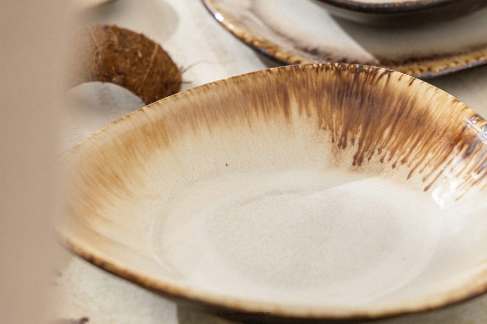 PRIMA Ručne glazovaná súprava na večeru pre 2 osoby (4 ks) svetlo béžová svetlo béžová - obrázok 9