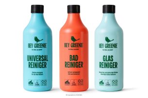 HEY GREENIE, https://konsimo.sk/kolekcie/hey-greenie/ Ekologická čistiaca sada – čistiaci prostriedok na kúpeľne, sklo a univerzálny čistiaci prostriedok (3 ks) ružová/svetlo modrá/modrá - obrázok