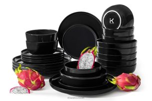 VICTO, https://konsimo.sk/kolekcie/victo/ Jedálenská súprava lesklá čierna 6 os. (24 ks) lesklá čierna - obrázok