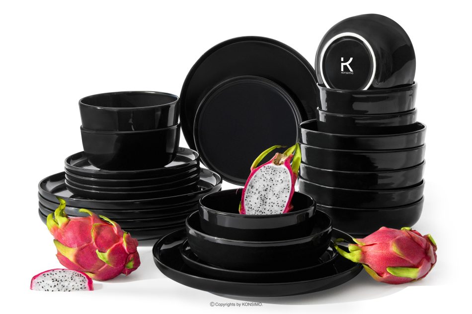 VICTO Jedálenská súprava lesklá čierna 6 os. (24 ks) lesklá čierna - obrázok 0