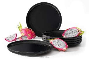 VICTO, https://konsimo.sk/kolekcie/victo/ Jedálenský tanier lesklý čierny 6 ks. lesklá čierna - obrázok