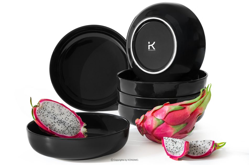 VICTO Hlboký tanier lesklý čierny 6ks. lesklá čierna - obrázok 0