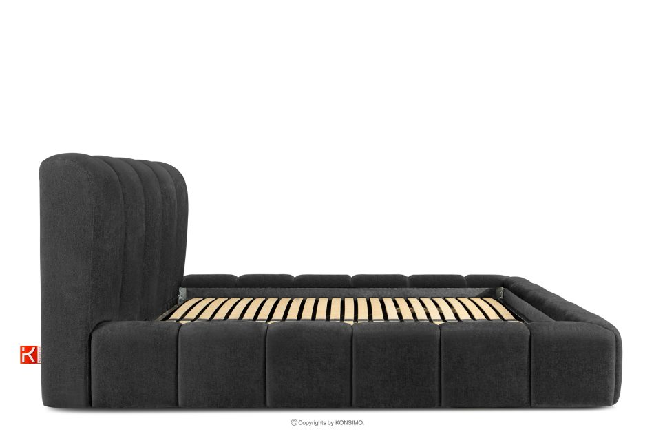 MERIDE Čalúnená posteľ 160 cm s antracitovým prešívaním antracitová - obrázok 4