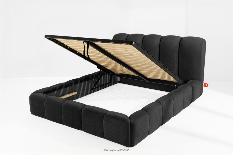 MERIDE Čalúnená posteľ 160 cm s antracitovým prešívaním antracitová - obrázok 6