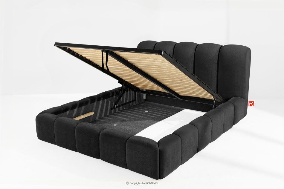 MERIDE Čalúnená posteľ 160 cm s antracitovým prešívaním antracitová - obrázok 8