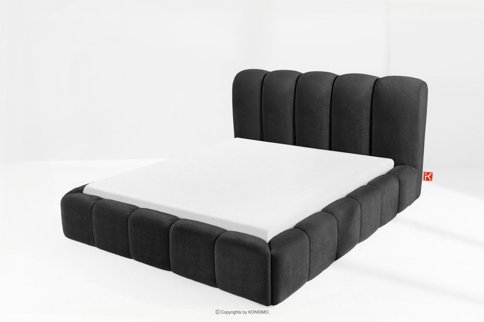 MERIDE Čalúnená posteľ 160 cm s antracitovým prešívaním antracitová - obrázok 13