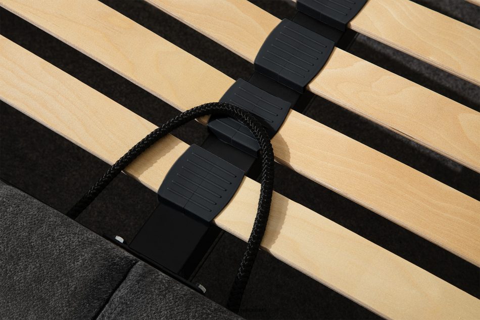 MERIDE Čalúnená posteľ 160 cm s antracitovým prešívaním antracitová - obrázok 15