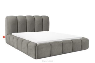 MERIDE, https://konsimo.sk/kolekcie/meride/ Čalúnená posteľ 160 cm s tmavosivým prešívaním tmavo šedá - obrázok