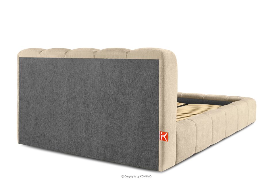 MERIDE Čalúnená posteľ 160 cm v štýle Japandi s béžovým prešívaním béžová - obrázok 5