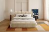 MERIDE Čalúnená posteľ 160 cm v štýle Japandi s béžovým prešívaním béžová - obrázok 22