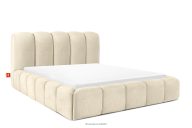 Čalúnená posteľ 160 cm v štýle Japandi s ecru prešívaním