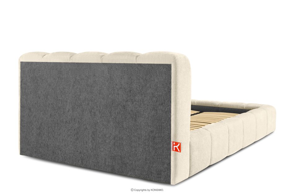 MERIDE Čalúnená posteľ 160 cm v štýle Japandi s ecru prešívaním ekru - obrázok 5