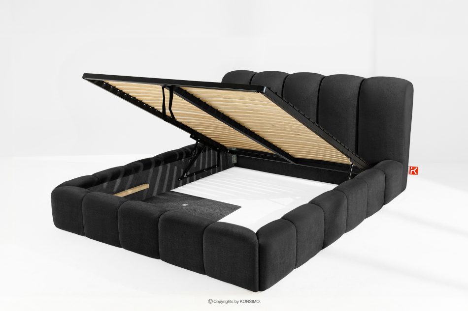 MERIDE Čalúnená posteľ 180 cm s antracitovým prešívaním antracitová - obrázok 7