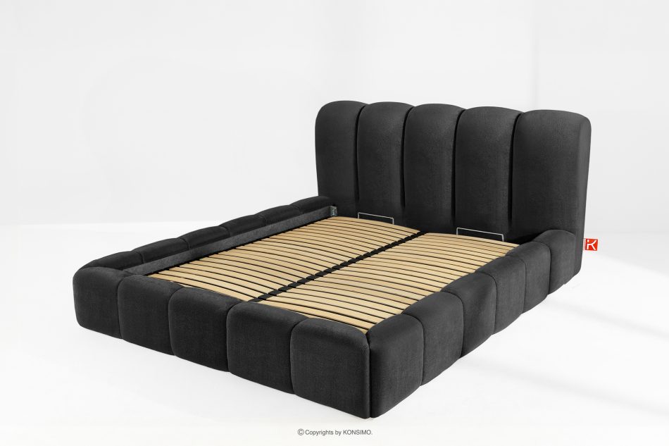 MERIDE Čalúnená posteľ 180 cm s antracitovým prešívaním antracitová - obrázok 12