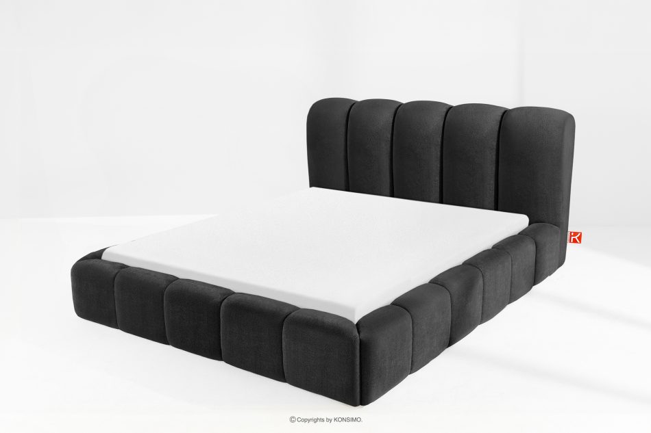 MERIDE Čalúnená posteľ 180 cm s antracitovým prešívaním antracitová - obrázok 13