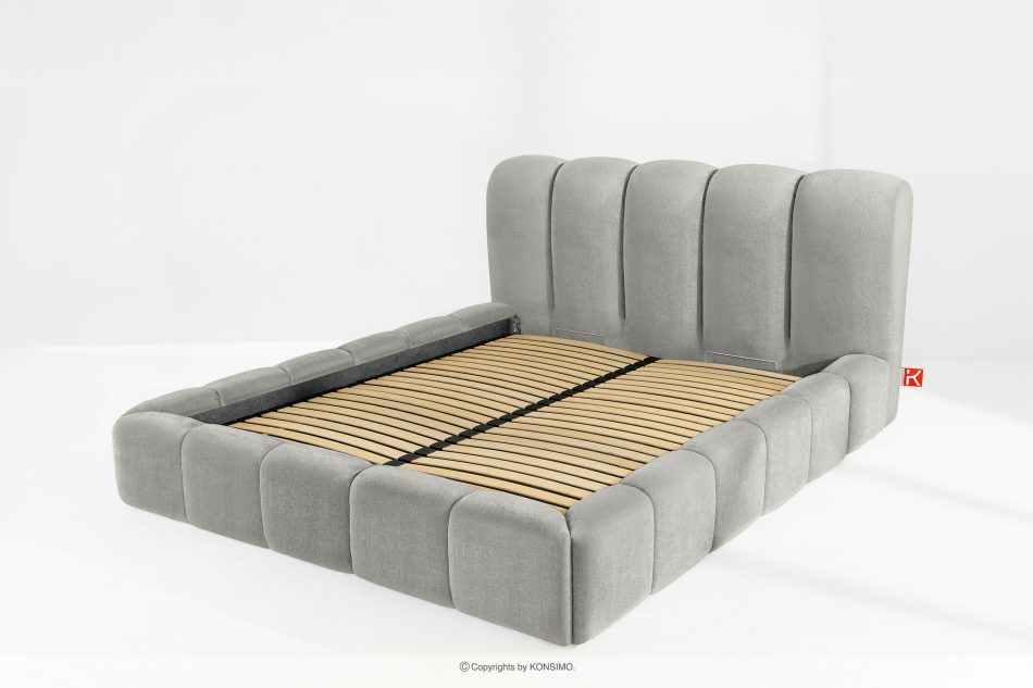 MERIDE Čalúnená posteľ 180 cm so svetlosivým prešívaním svetlo šedá - obrázok 12