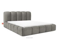 Čalúnená posteľ 180 cm s tmavosivým prešívaním