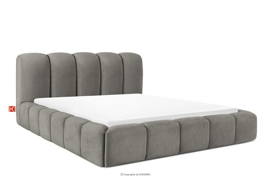 MERIDE Čalúnená posteľ 180 cm s tmavosivým prešívaním tmavo šedá - obrázok 0
