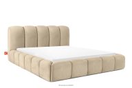 Čalúnená posteľ 180 cm v štýle Japandi s béžovým prešívaním