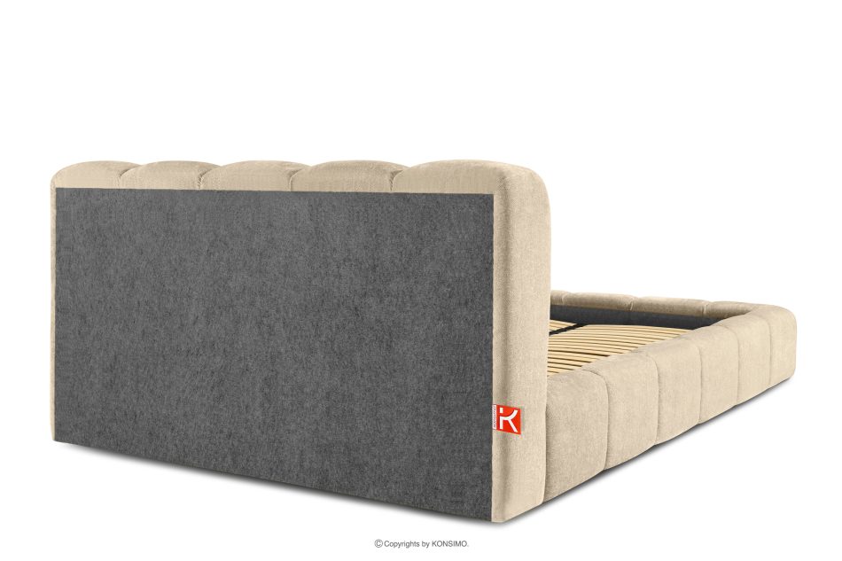 MERIDE Čalúnená posteľ 180 cm v štýle Japandi s béžovým prešívaním béžová - obrázok 5