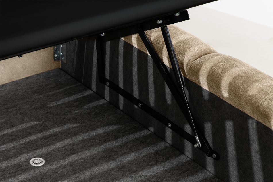 MERIDE Čalúnená posteľ 180 cm v štýle Japandi s béžovým prešívaním béžová - obrázok 16