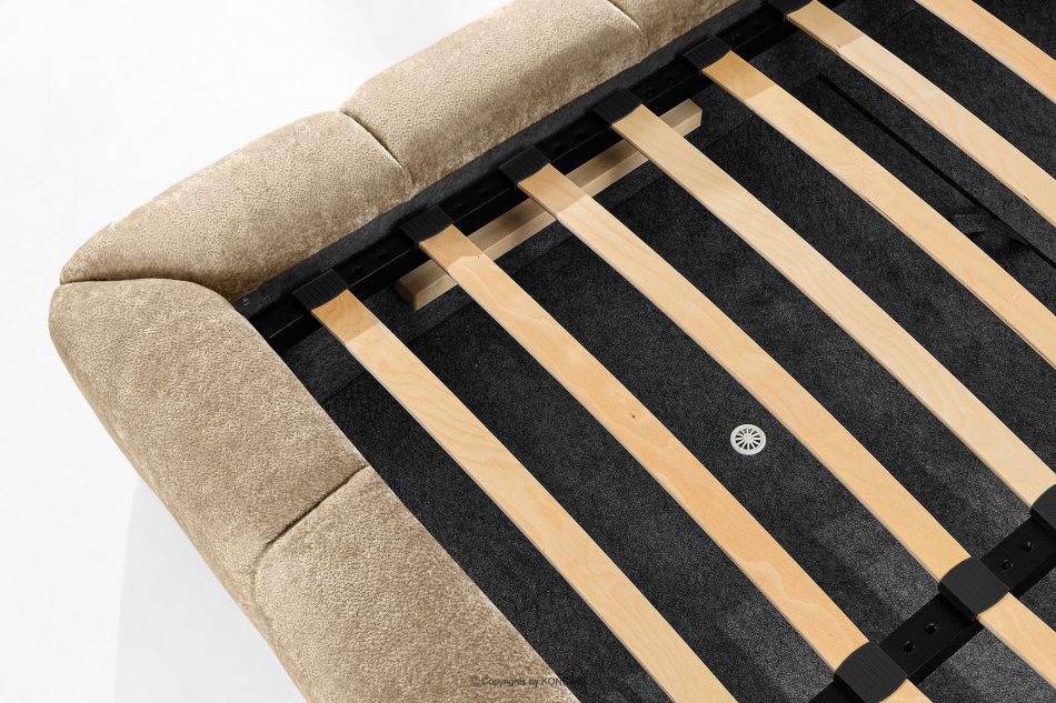 MERIDE Čalúnená posteľ 180 cm v štýle Japandi s béžovým prešívaním béžová - obrázok 18