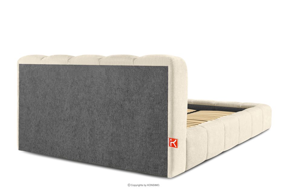 MERIDE Čalúnená posteľ 180 cm v štýle Japandi s ecru prešívaním ekru - obrázok 5