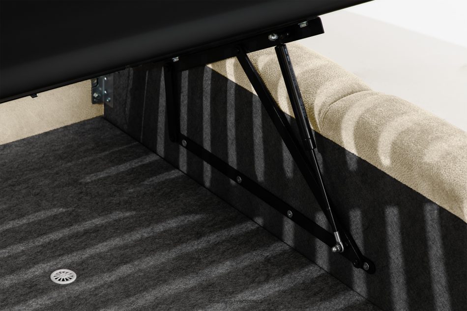 MERIDE Čalúnená posteľ 180 cm v štýle Japandi s ecru prešívaním ekru - obrázok 16