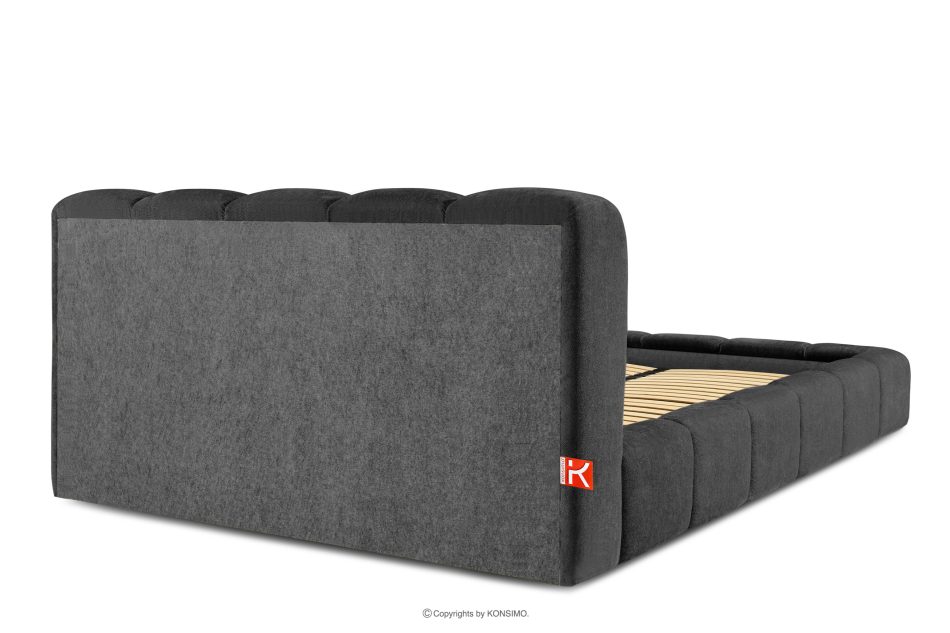 MERIDE Čalúnená posteľ 200 cm s antracitovým prešívaním antracitová - obrázok 5