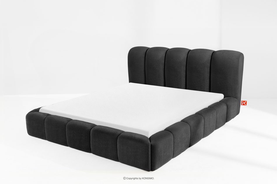 MERIDE Čalúnená posteľ 200 cm s antracitovým prešívaním antracitová - obrázok 13