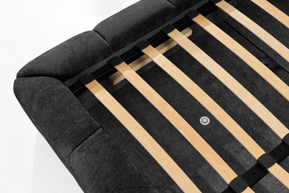 MERIDE Čalúnená posteľ 200 cm s antracitovým prešívaním antracitová - obrázok 18