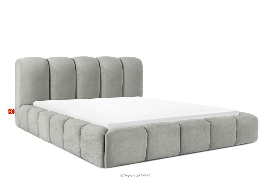 MERIDE Čalúnená posteľ 200 cm so svetlosivým prešívaním svetlo šedá - obrázok 0