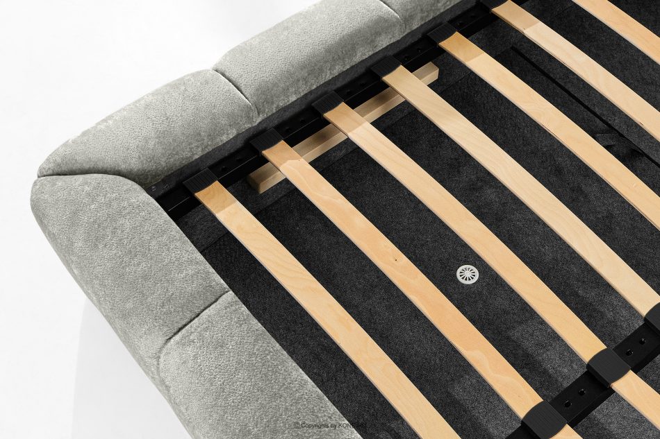 MERIDE Čalúnená posteľ 200 cm so svetlosivým prešívaním svetlo šedá - obrázok 18