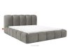 MERIDE Čalúnená posteľ 200 cm s tmavosivým prešívaním tmavo šedá - obrázok 1