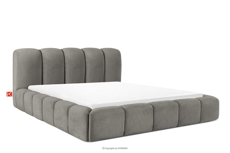 MERIDE Čalúnená posteľ 200 cm s tmavosivým prešívaním tmavo šedá - obrázok 0