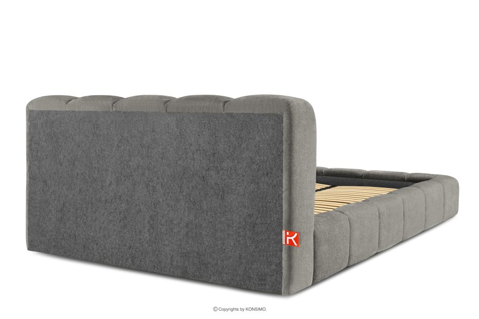MERIDE Čalúnená posteľ 200 cm s tmavosivým prešívaním tmavo šedá - obrázok 5