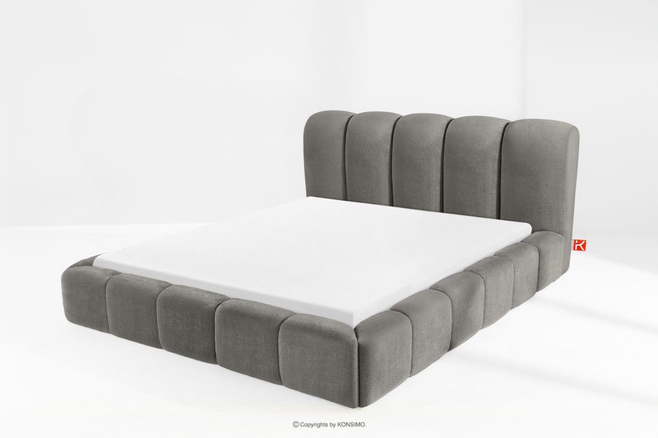 MERIDE Čalúnená posteľ 200 cm s tmavosivým prešívaním tmavo šedá - obrázok 13