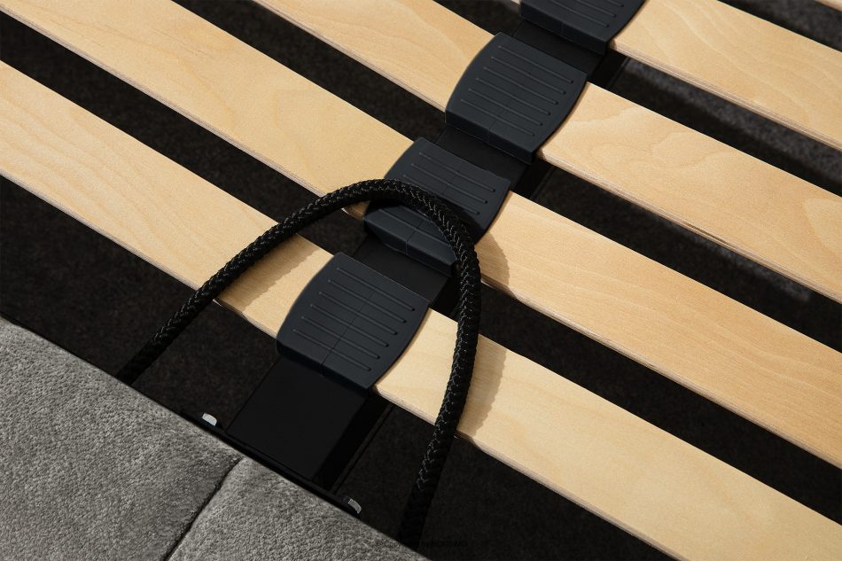 MERIDE Čalúnená posteľ 200 cm s tmavosivým prešívaním tmavo šedá - obrázok 15