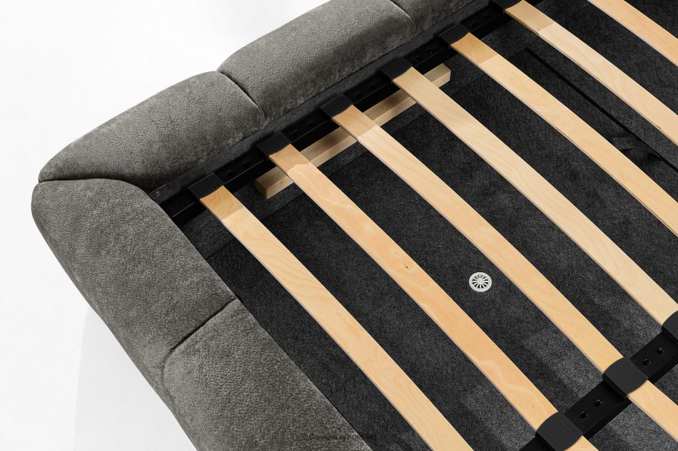 MERIDE Čalúnená posteľ 200 cm s tmavosivým prešívaním tmavo šedá - obrázok 18