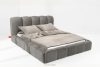 MERIDE Čalúnená posteľ 200 cm s tmavosivým prešívaním tmavo šedá - obrázok 2
