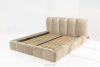 MERIDE Čalúnená posteľ 200 cm v štýle Japandi s béžovým prešívaním béžová - obrázok 13