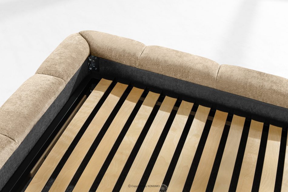 MERIDE Čalúnená posteľ 200 cm v štýle Japandi s béžovým prešívaním béžová - obrázok 17