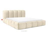 Čalúnená posteľ 200 cm v štýle Japandi s ecru prešívaním