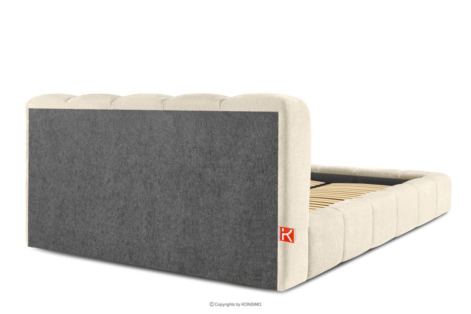 MERIDE Čalúnená posteľ 200 cm v štýle Japandi s ecru prešívaním ekru - obrázok 5