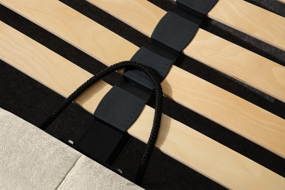 MERIDE Čalúnená posteľ 200 cm v štýle Japandi s ecru prešívaním ekru - obrázok 15