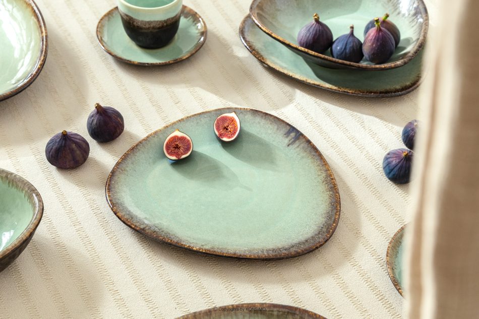 PRIMA Ručne glazovaný šalviová farba dezertný tanier šalviová farba - obrázok 1