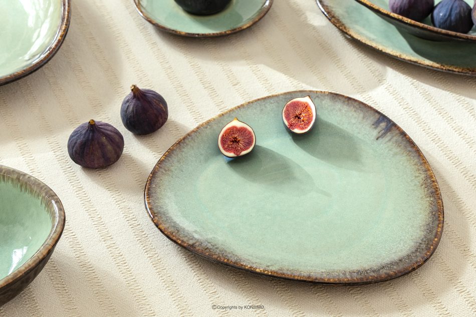 PRIMA Ručne glazovaný šalviová farba dezertný tanier šalviová farba - obrázok 6